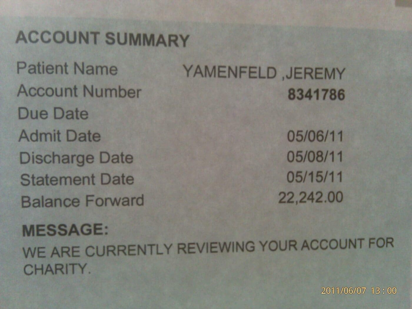 Hospital Bill