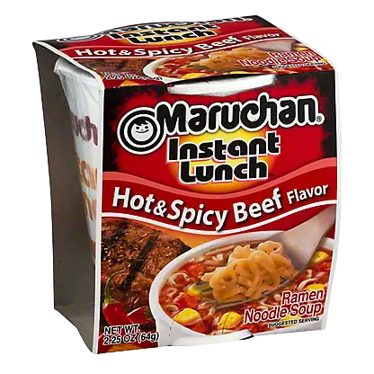 Instant ramen noodles representing low-cost eating habits of food and beverage workers.